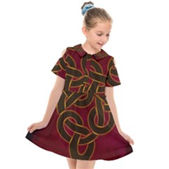 Beautiful Art Pattern Kids  Short Sleeve Shirt Dress