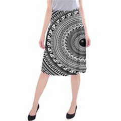 Graphic Design Round Geometric Midi Beach Skirt by Nexatart