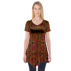 Beautiful Art Pattern Short Sleeve Tunic 