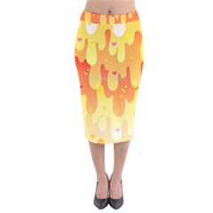 Candy Corn Slime Velvet Midi Pencil Skirt by paisleydrawrrsTest