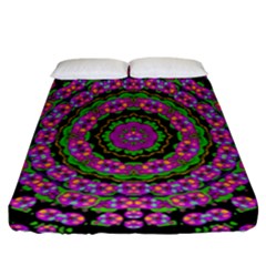 Flowers And More Floral Dancing A Power Peace Dance Fitted Sheet (california King Size) by pepitasart