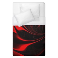 Red Black Abstract Curve Dark Flame Pattern Duvet Cover (single Size) by Nexatart