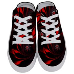 Red Black Abstract Curve Dark Flame Pattern Half Slippers by Nexatart