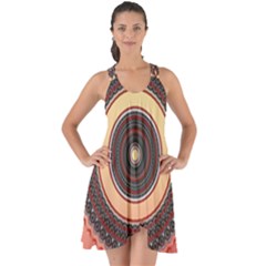Ornamental Shape Concentric Round Show Some Back Chiffon Dress by Nexatart