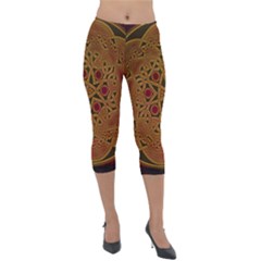 Beautiful Art Pattern Lightweight Velour Capri Leggings 