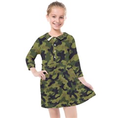 Camouflage 04 Kids  Quarter Sleeve Shirt Dress by quinncafe82