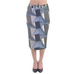 3d Pattern Texture Form Background Velvet Midi Pencil Skirt by Nexatart