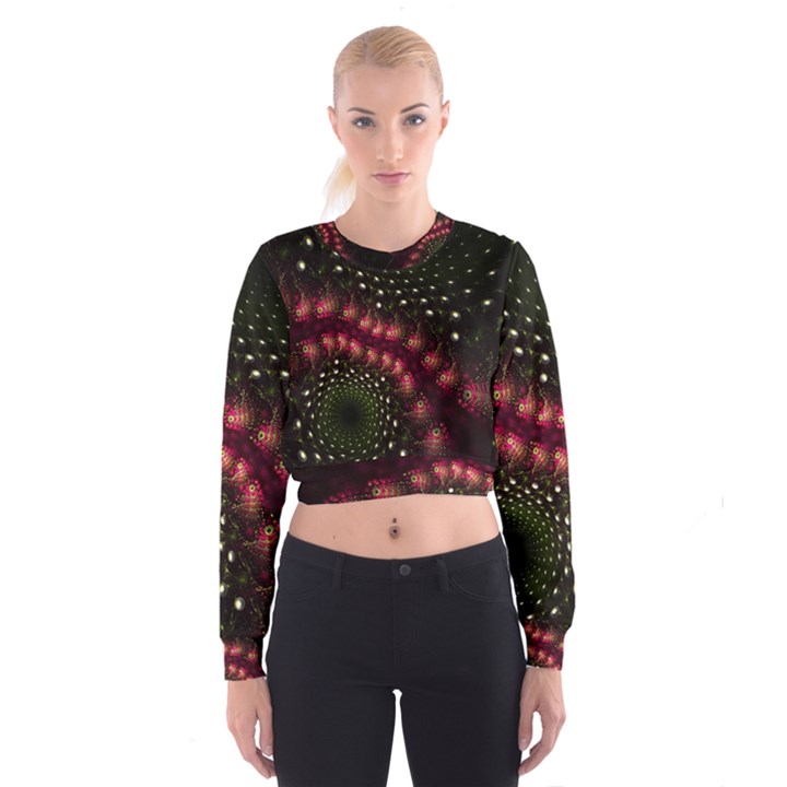 Background Texture Pattern Cropped Sweatshirt