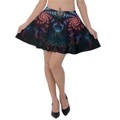 Background Texture Pattern Velvet Skater Skirt by Nexatart