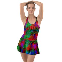 Color Art Bright Decoration Ruffle Top Dress Swimsuit by Nexatart