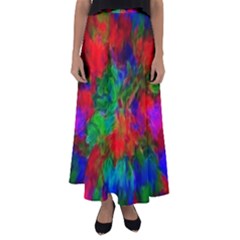 Color Art Bright Decoration Flared Maxi Skirt