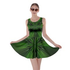 Green Fractal Art Artistic Pattern Skater Dress