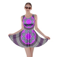 Round Pattern Ethnic Design Skater Dress