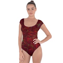 Abstract Pattern Color Shape Short Sleeve Leotard  by Nexatart