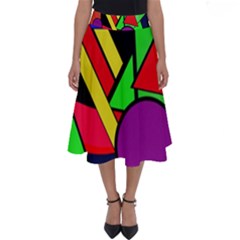 Background Color Art Pattern Form Perfect Length Midi Skirt