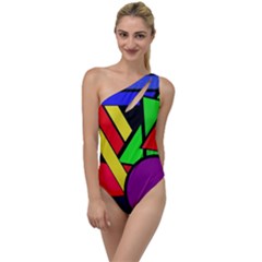 Background Color Art Pattern Form To One Side Swimsuit