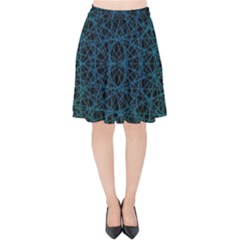 Background Lines Pattern Line Art Velvet High Waist Skirt