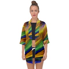 Graffiti Painting Pattern Abstract Open Front Chiffon Kimono by Nexatart