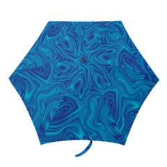 Blue Abstract Pattern Art Shape Mini Folding Umbrellas by Nexatart