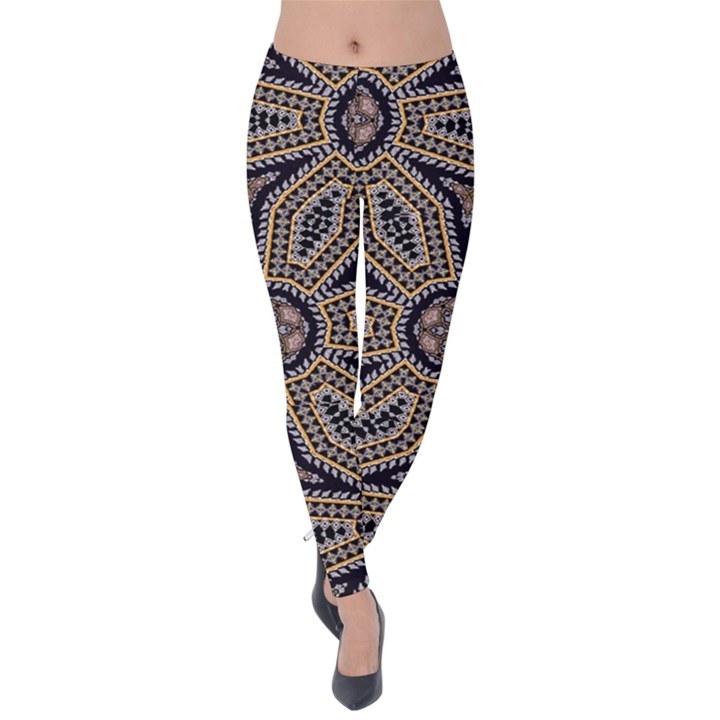 Pattern Decoration Abstract Velvet Leggings