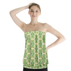 Pattern Abstract Decoration Flower Strapless Top