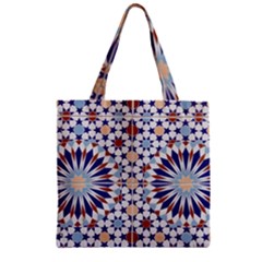 Morocco Essaouira Tile Pattern Zipper Grocery Tote Bag by Nexatart