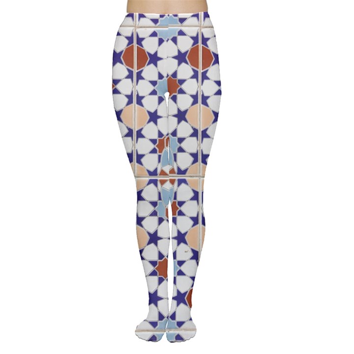 Morocco Essaouira Tile Pattern Tights