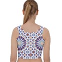 Morocco Essaouira Tile Pattern Velvet Racer Back Crop Top View2