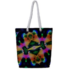 Butterfly Color Pop Art Full Print Rope Handle Tote (small)