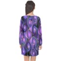 Abstract Pattern Fractal Wallpaper Long Sleeve Chiffon Shift Dress  View2