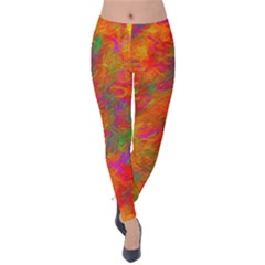 Abstract Pattern Art Canvas Velvet Leggings