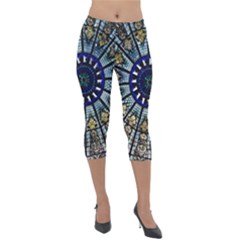 Pattern Art Form Architecture Lightweight Velour Capri Leggings 