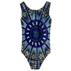 Pattern Art Form Architecture Kids  Cut-out Back One Piece Swimsuit