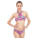 Illustration Reason Leaves Design High Neck Bikini Set View1