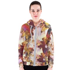 Fall Leaves Bright Women s Zipper Hoodie by bloomingvinedesign