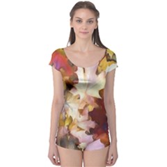 Fall Leaves Bright Boyleg Leotard 