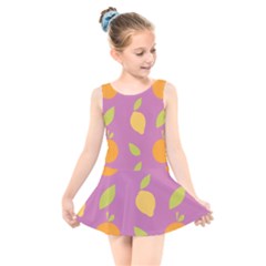 Seamlessly Pattern Fruits Fruit Kids  Skater Dress Swimsuit