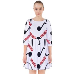 Music Letters Word Headphones Note Smock Dress by Nexatart