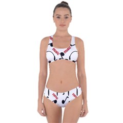 Music Letters Word Headphones Note Criss Cross Bikini Set