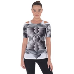 Lotus Mandala Flower Floral Shoulder Cut Out Short Sleeve Top by Nexatart