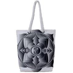 Lotus Mandala Flower Floral Full Print Rope Handle Tote (small) by Nexatart