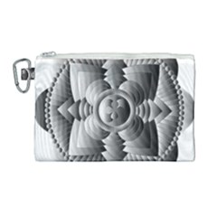 Lotus Mandala Flower Floral Canvas Cosmetic Bag (large) by Nexatart