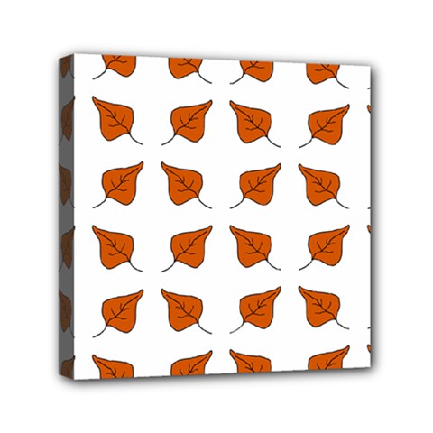 Pattern Fallen Leaves Autumn Mini Canvas 6  X 6  (stretched) by Nexatart