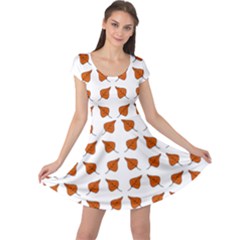 Pattern Fallen Leaves Autumn Cap Sleeve Dress by Nexatart