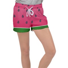 Watermelon Fruit Summer Red Fresh Women s Velour Lounge Shorts