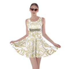 Gold Vintage Rococo Model Patern Skater Dress