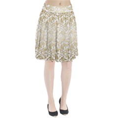 Gold Vintage Rococo Model Patern Pleated Skirt by Nexatart