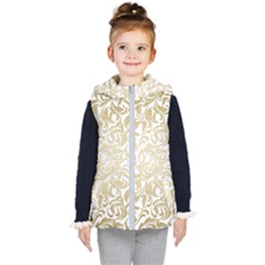Gold Vintage Rococo Model Patern Kid s Hooded Puffer Vest