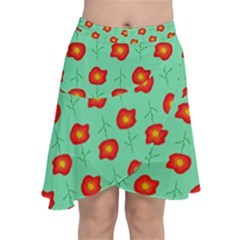 Flowers Pattern Ornament Template Chiffon Wrap Front Skirt by Nexatart