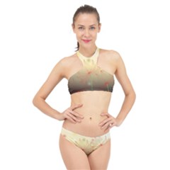 Flower Summer S Nature Plant High Neck Bikini Set